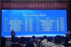 以晴集團紅河凱立特科技上榜2017云南企業100強